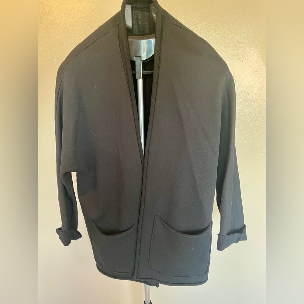 NWOT Frank & Eileen Barbara Open Triple Fleece Cardigan Black